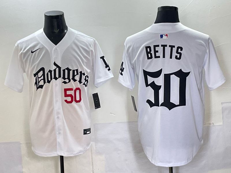 Men Los Angeles Dodgers #50 Betts white Nike 2025 MLB jersey 003->los angeles dodgers->MLB Jersey